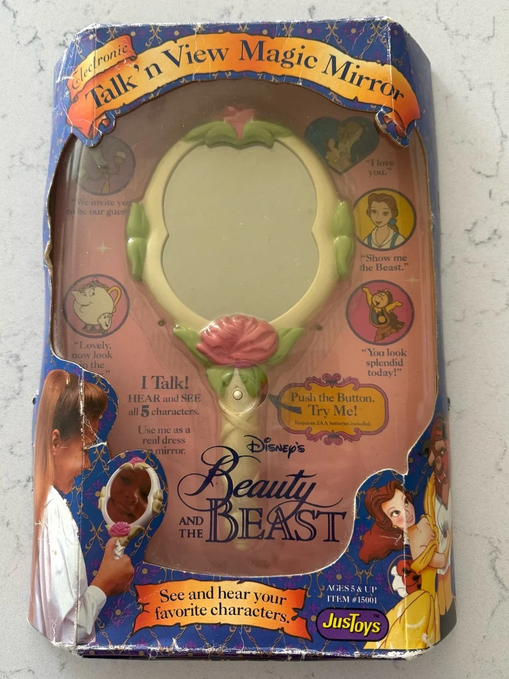 SEALED NEW Beauty and The Beast Magic Talking Mirror Disney Vintage by JusToys